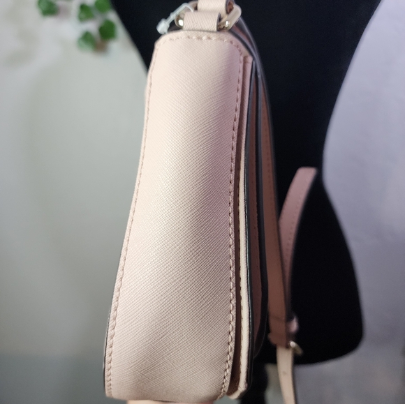 Kate Spade New York Laurel Way Jeweled Saffiano Pink Cream Crossbody - Picture 13 of 14
